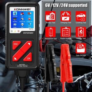 [Authorized Distributor] KONNWEI KW710 Motorcycle Car Truck Battery Tester 6V 12V 24V Battery Analyzer 2000 CCA Charging Cranking Test Tools for the Car KW710