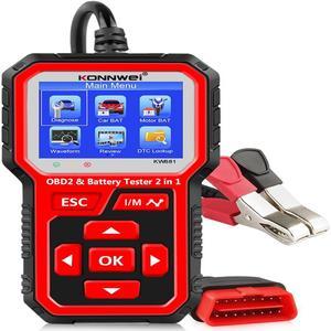 [Authorized Distributor] KONNWEI KW681 Car Motorcycle Battery Tester&Auto OBD2 Scanner 2in1 Car Battery Tester OBDII Diagnostic Tool KW681