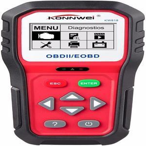[Authorized Distributor] KONNWEI KW818 OBD2 EOBD2 Automotive Code Reader Engine DetectorCar Diagnostic Tool Support Free Upgrade System Print Data On PC KW818