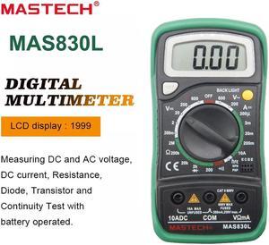 MASTECH MAS830L Pocket Digital Multimeter with Resistance AC / DC Voltage Tester Handheld Multifunction Meter MASTECH MAS830L