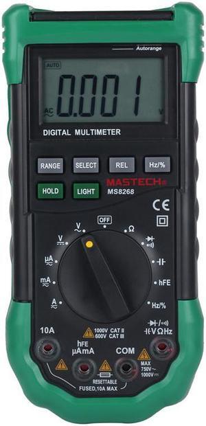Mastech MS8268 Digital AC/DC Auto/Manual Range Digital Multimeter with hFE,Data Hold,Relative Measurement and Auto Power Off Mastech MS8268