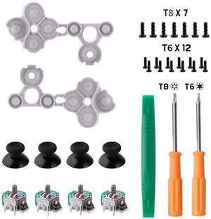 3D Analog Joystick Thumb Stick Sensor Gamepad Thumbstick Replacement Part for Xbox One Controller with Tools (4 Packs)