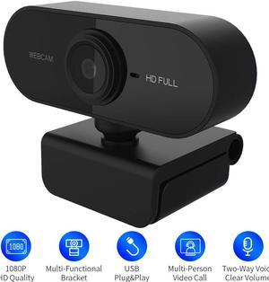 PC Webcam 1080P Full HD Webcam USB Desktop & Laptop Webcam Live Streaming Webcam with Microphone Widescreen HD Video Webcam 90-Degree Extended View for Video Calling (HD Webcam) Black