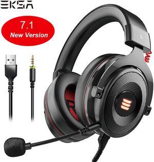 EKSA E900 Pro Gaming Headset Xbox One Headset with 7.1 Surround Sound, PS4 Headset Noise Cancelling Over Ear Headphones with Mic&LED Light Compatible with PC, PS4, Xbox One Controller, Nintendo Switch