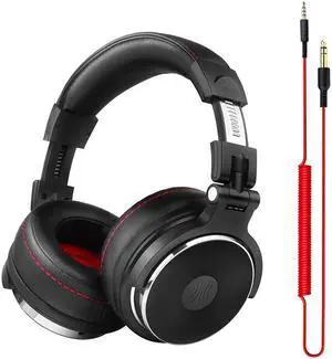 OneOdio Adapter-Free DJ Headphones for Studio Monitoring and Mixing,Sound Isolation, 90° Rotatable Housing with Top Protein Leather Earcups, 50mm Driver Unit Over Ear DJ Headsets with Mic