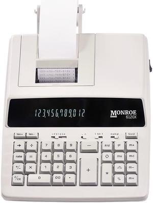 Monroe 6120X Ivory 12-Digit Entry-Level Accounting Desktop Printing Calculator