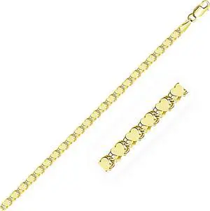 3.0mm 10k Yellow Gold Heart Anklet