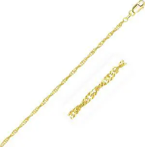 2.1mm 14k Yellow Gold Singapore Anklet