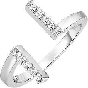 Toe Ring with Bars in Sterling Silver with Cubic Zirconia