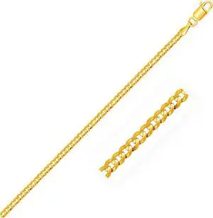 2.5mm 14k Yellow Gold Curb Link Anklet