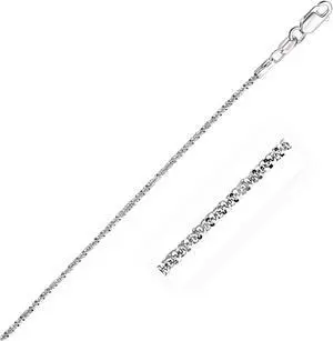 14k White Gold Sparkle Anklet 1.5mm