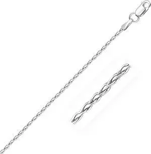 14k White Gold Round Wheat Anklet 1.8mm