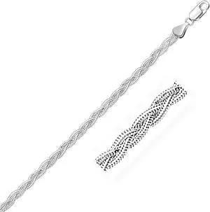 3.5mm 14k White Braided Foxtail Anklet