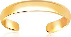 14k Yellow Gold Toe Ring in a Polished and Simple Style