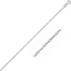 14k White Gold Singapore Anklet 1.5mm