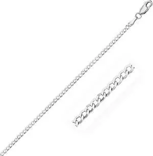 2.6mm 14k White Gold Curb Link Anklet