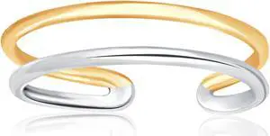 14k Two-Tone Gold Toe Ring with a Fancy Open Wire Style