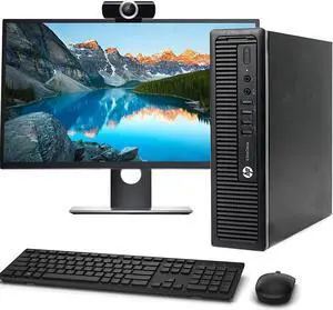 HP 800 G1 USFF Computer Desktop PC, Intel Core i5 3.2GHz Processor, 8GB Ram, 250GB Hard Drive, Wifi | Bluetooth, 1080p WebCam, Wireless Keyboard & Mouse, 20 Inch Monitor, Windows 10 (Renewed)