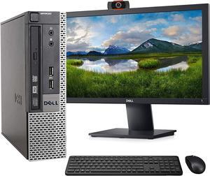 Dell OptiPlex 7010 USFF Computer Desktop PC, Intel i5 3.2GHz, 8GB Ram, 120GB SSD Drive, WiFi & Bluetooth, Wireless Keyboard and Mouse, 19 Inch FHD Monitor, Webcam, Windows 10 (Renewed)