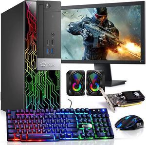 BTO RGB Gaming Desktop Computer PC, Intel Core i5 7th Gen, 16GB DDR4 Ram, 512GB SSD, NVIDIA GeForce GT 1030 GDDR5, HDMI, RGB Set, 22 Inch Monitor, Windows 10 Pro (Refurbished)