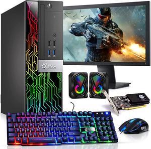 BTO RGB Gaming Desktop Computer PC, Intel Core i7 6th Gen, 16GB DDR4 Ram, 512GB SSD, NVIDIA GeForce GT 1030 DDR5, HDMI, RGB Set, 22 Inch Monitor, WiFi, Windows 10 Pro (Refurbished)