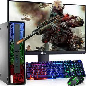 HP ProDesk RGB Gaming PC i5-6500 16GB Ram, 1TB SSD 1TB HDD, 24" LED Monitor Screen, Nvidia GTX 1050ti BTO RGB Keyboard & Mouse, Windows 10 Professional (Renewed)