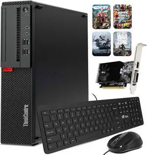 Lenovo ThinkCentre Gaming Desktop PC Intel Core i5-6500 6th Gen (3.2Ghz), 16GB 512GB SSD + 2TB HDD, NVIDIA GTX 1050ti, BTO Keyboard & Mouse, Windows 11 Professional (Renewed)