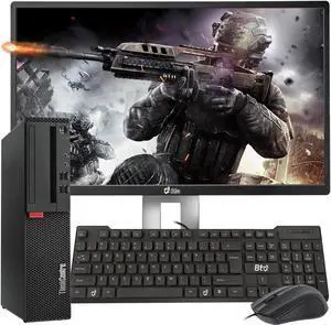 Lenovo ThinkCentre Gaming PC Intel Core i5-6500 6th Gen (3.2Ghz), 32GB 1TB SSD 2TB HDD, 24" LED, NVIDIA GTX 1050ti , BTO Keyboard & Mouse, Windows 11 Professional (Renewed)