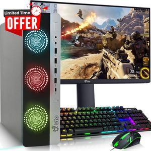HP RGB 800 G3 SFF Desktop Gaming PC, Intel i5-6500, 32GB DDR4 Ram, 1TB SSD, 2TB HDD, NVIDIA GeForce GTX 1050ti, 24" LED Monitor, Wi-Fi, BTO RGB Keyboard & Mouse, Windows 11 Pro (Renewed)
