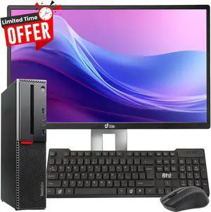 Lenovo M800/M900 Desktop Computer PC, Intel Quad Core i5-6500 upto 3.60GHz, 32GB DDR4 Ram, 2TB SSD, Built-in Wi-Fi, 24 in LED Monitor, BTO Keyboard & Mouse, Windows 11 Pro (Renewed)