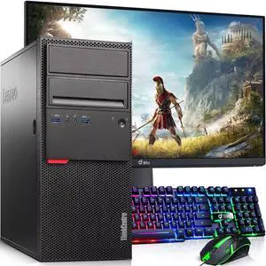 Lenovo ThinkCentre M700 Tower Desktop Gaming PC Intel Quad Core i5-6th 16GB DDR4 Ram, 1TB SSD 22" LED BTO RGB Keyboard & Mouse, Nvidia GTX 1660s 6gb DDR6, Window 11 Professional (Renewed)
