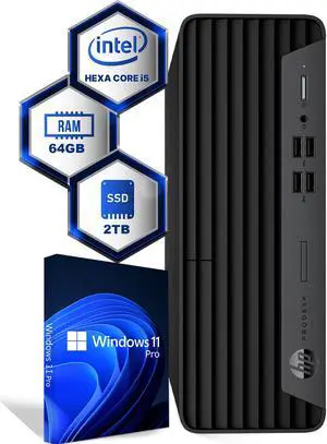 HP ProDesk 600 G6 SFF Computer Desktop PC, Intel Hexa Core i5-10th, 64GB DDR4 Ram, 2TB NVMe SSD, BTO Keyboard & Mouse, Built-in Wi-Fi, Windows 11 Professional (Renewed)