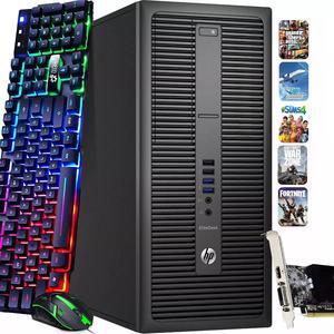 HP 800 G2 Tower Desktop Computer PC, Intel Quad Core i5-6500 upto 3.60GHz, 32GB DDR4 Ram, 1TB SSD, NVIDIA GeForce GTX 1050Ti, Wi-Fi & Bluetooth, RGB Keyboard & Mouse, Windows 11 Professional