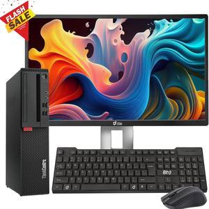 Lenovo ThinkCentre SFF Desktop Computer PC, Intel Quad Core i7-6700 upto 4.00GHz, 16GB DDR4 Ram, 1TB NVME,24 Inch Monitor Built-In Wi-Fi & Bluetooth, Wireless Keyboard & Mouse, Windows 11 Professional