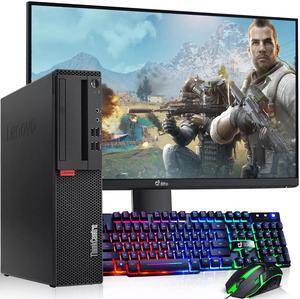 Lenovo ThinkCentre SFF Desktop Computer PC, Intel Quad Core i7-6700 upto 4.00GHz, 32GB DDR4 Ram, 512GB SSD + 2TB HDD, NVIDIA GT1030, 24Inch Monitor, Wi-Fi & Bluetooth, RGB Keyboard & Mouse, Windows 11