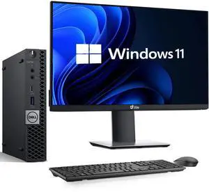 Dell OptiPlex 3040 Tiny Desktop PC, Intel Quad Core i7-6700T 6th Gen. Processor up to 3.60 GHz, 32GB DDR4 Ram, 1TB SSD, 24Inch Monitor Keyboard & Mouse, Built-in Wi-Fi, Windows 11 Professional