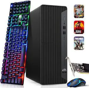 HP EliteDesk 800G6 SFF Desktop PC, Intel Hexa Core i5-10500 10th Gen. Processor up to 4.50 GHz, 16GB DDR4 Ram, 512GB Nvme, NVIDIA GeForce GTX 1050Ti, RGB Keyboard & Mouse, Wi-Fi, Windows 11 Pro