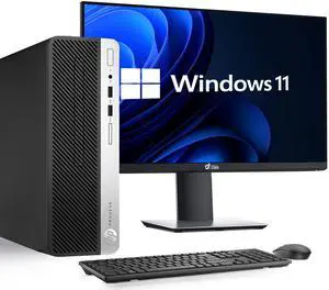 HP EliteDesk  600 G4 SFF Desktop Computer PC, Intel Hexa Core i5-8500 upto 4.10GHz, 32GB DDR4 Ram, 512GB NVMe, Built-in Wi-Fi , 24Inch Monitor, Wireless Keyboard & Mouse, Windows 11 Professional