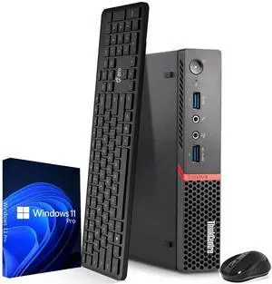 Lenovo ThinkCentre Mini Computer PC Intel Quad Core i7-6700T, 16GB DDR4 Ram, 256GB NVMe SSD, Wireless Keyboard & Mouse, Wi-Fi Adapter, Windows 11 Professional (Renewed)
