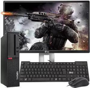 Lenovo ThinkCentre M920 Desktop SFF Computer PC Intel Hexa Core i5-8500 up to 4.10GHZ, 32GB DDR4 Ram, 512GB NVMe, 24Inch Monitor, Wi-Fi + Bluetooth, Keyboard & Mouse, Windows 11 Pro (Refurbished)