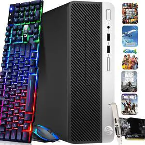 HP 800 G4 SFF Desktop Computer PC, Intel Quad Core i5-8500 upto 4.10GHz, 32GB DDR4 Ram, 1TB SSD, NVIDIA GeForce GTX 1050Ti, Built-in Wi-Fi & Bluetooth, RGB Keyboard & Mouse, Windows 11 Professional