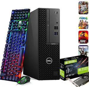 Dell OptiPlex 3080 SFF Desktop Computer PC Intel Quad Core i5-10500 up to 4.50GHz, 32GB DDR4 Ram,1TB SSD,NVIDIA GeForce GTX 1050Ti, Wi-Fi Adapter, RGB Keyboard & Mouse, Windows 11 Pro (Renewed)