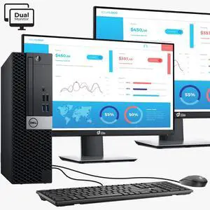 Dell OptiPlex 7040 Desktop SFF Small Tower Computer PC Intel Quad Core i5-6500 up to 3.60GHz, 16GB DDR4 Ram,1TB SSD, Dual 22 Inch Monitor, Wi-Fi, Keyboard & Mouse, Windows 11 Pro (Renewed)