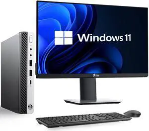 HP EliteDesk 800 G3 Tiny Desktop Computer PC, Intel Core i7-6700T upto 3.60GHz, 32GB DDR4 Ram, 1TB SSD, 22Inch Monitor, Wi-Fi , Keyboard & Mouse, Windows 11 Professional (Refurbished)