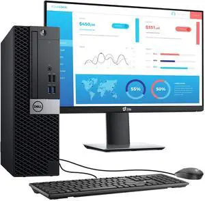 Dell OptiPlex 5060 - Windows 11 Desktop Computer | Intel i5-8500 Six Core (4.3GHz Turbo) | 16GB DDR4 RAM | 1TB SSD | WiFi + Bluetooth | Mouse + Keyboard | 24" 1080p Monitor