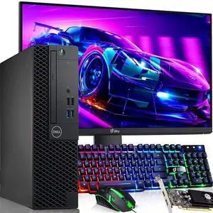 Dell OptiPlex 3070 SFF Gaming Desktop Computer PC Intel Core i5-9500,8GB DDR4 Ram, 256GB SSD, NVIDIA GeForce GT 1030, 22Inch Monitor, Wi-Fi , RGB Keyboard & Mouse, Windows 11 Pro (Renewed)