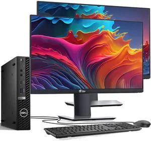Restored Dell OptiPlex 7080 Micro Desktop Computer Intel Core i5-10th Gen 16GB DDR4 RAM 256GB SSD 2x22" LED Monitor Built-in Wi-Fi, Wireless Keyboard & Mouse Windows 11 Pro (Refurbished) Restored Dell OptiPlex 7080 Micro Desktop Computer Intel Core i5-10th Gen 16GB DDR4 RAM 256GB SSD 2x22" LED Monitor Built-in Wi-Fi, Wireless Keyboard & Mouse Windows 11 Pro (Refurbished)