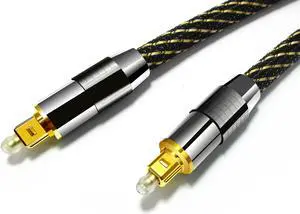 Easyday 5m 1.5m OD7mm Mesh Tough Digital Optical S/PDIF Fiber Toslink Audio Cable