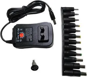 Easyday 30W Universal AC DC Adjustable 3V 4.5V 5V 6V 7.5V 9V 12V Power Supply Adapter Wall Charger with 12 Sizes DC Adapter Tips