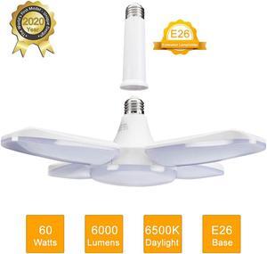LED Garage Light easyday Garage Light LED Light E26 Garage Lights Ceiling LED Shop Light 60W Deformable LED Adjustable Light Garage Lighting Garage Light Bulb for Garage, Working Light